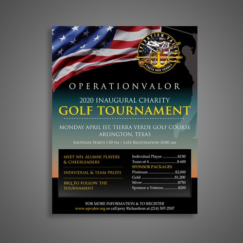 FLYER - Veteran's Charity Golf Tournament Design by Dzhafir