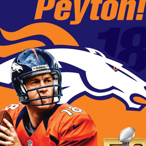 Peyton Manning Denver Broncos Super Bowl 50 Art Photo Print. 