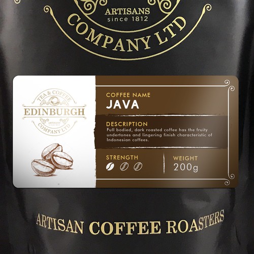 Label Template for Retail Coffee Bags Product label contest