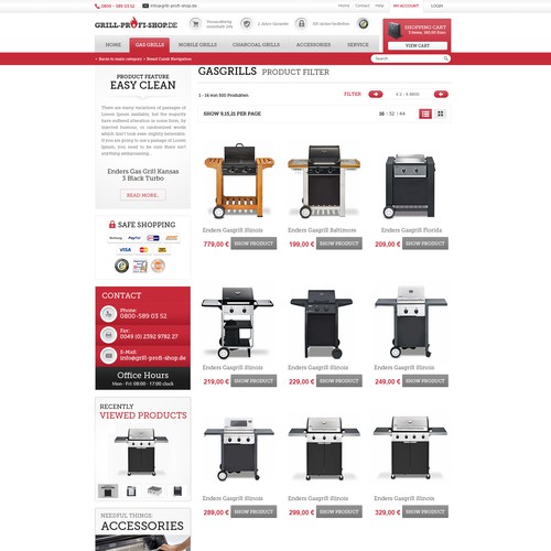 Online-Shop Design: New design for grill-profi-shop.de Diseño de Ananya Roy