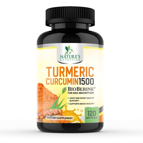 Nature's Nutrition - Needs a Colorful Turmeric Product Label Design by EffieK