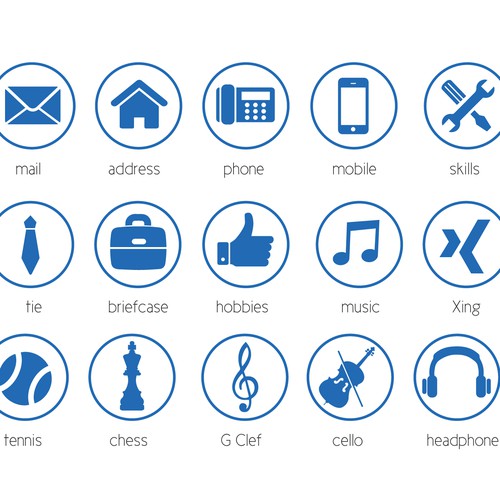 20 modern Icons for personal CV / Resume | Pictogram of ...