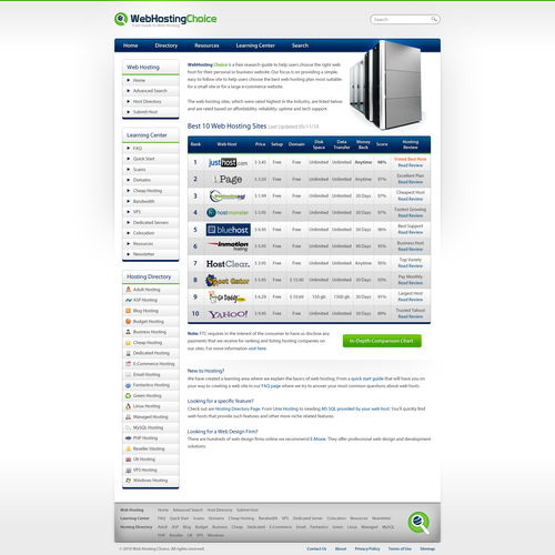 Redesign WebHostingChoice.com Design by Max Martinez