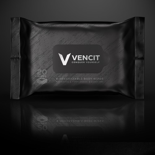 Clean retail packaging needed for body wipes. Upscale brand. Design by Miss.Ozz