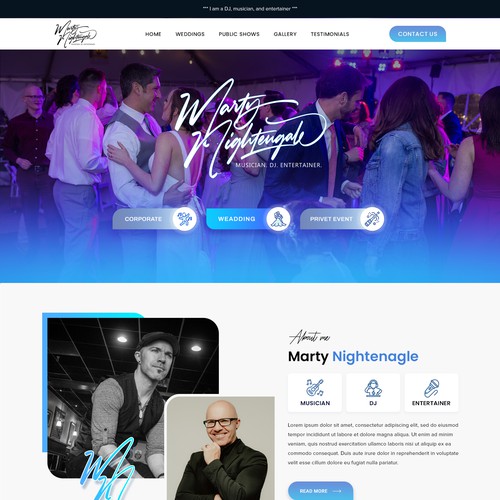 Dynamic DJ & Musician needs a website for weddings & corporate entertainment Design by VirtuaLPainter