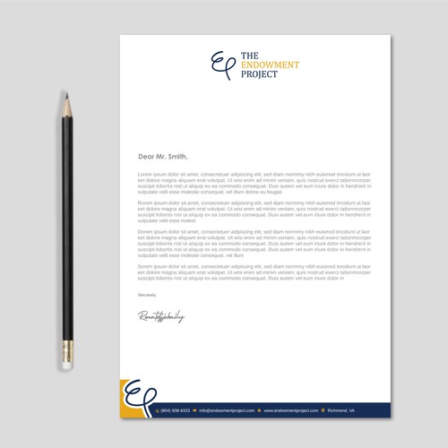 Clean, simple note design, The Endowment Project Design by LAXMI DESIGNHUB