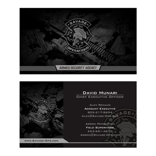Business Card & Letterhead for Armed Security Agency Design by monstersoc