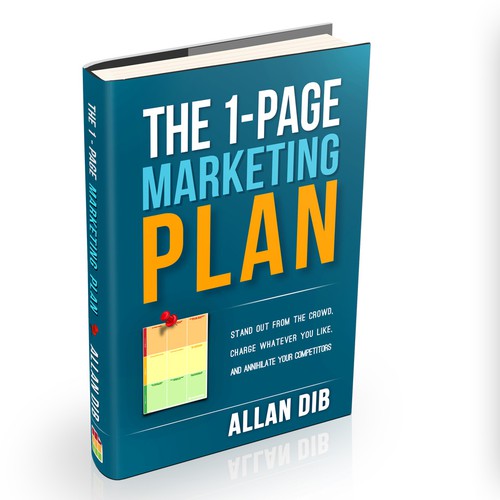 Create a captivating business book cover for "The 1-Page Marketing Plan" Design by Virdamjan