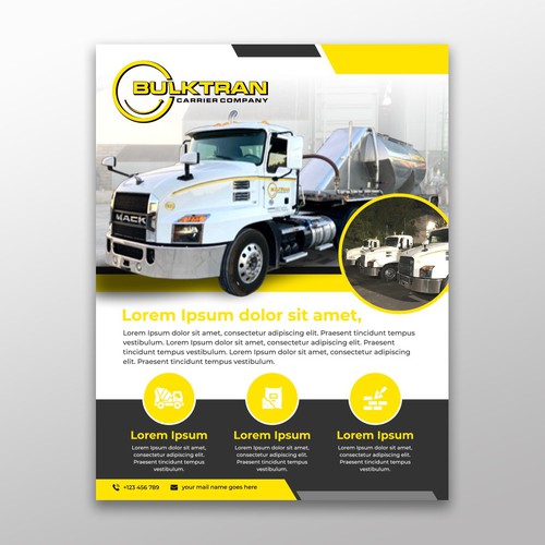 Trucking company marketing flyer Diseño de Dzhafir