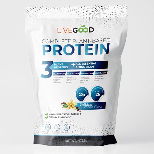 ***GUARANTEED PRIZE*** - LABEL DESIGN for Protein Powder -*****NEW***** Design by graphicdesigner099