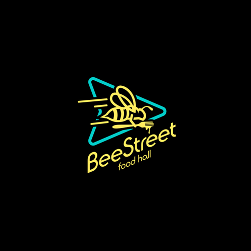 BeeStreet - a ghost kitchen Food Hall logo! Design by Graphtor