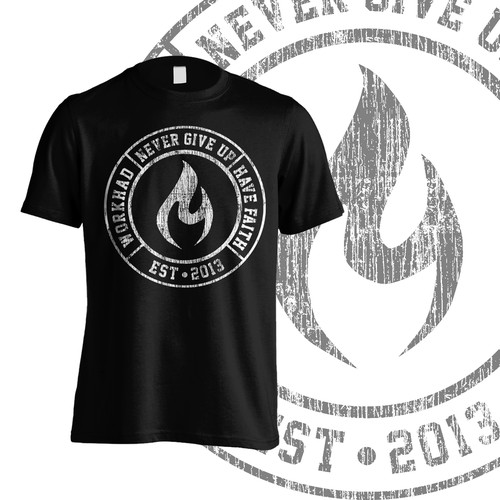 Create Edgy Tshirt Designs for Never Give Up! Clothing or apparel