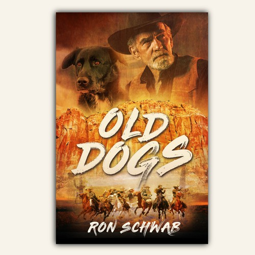 Book cover for Western novel, "Old Dogs" Design by Prodigy Ink Studio
