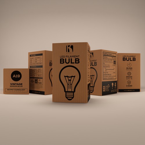 Kraft Paper packaging design for LED Bulb | Product packaging contest