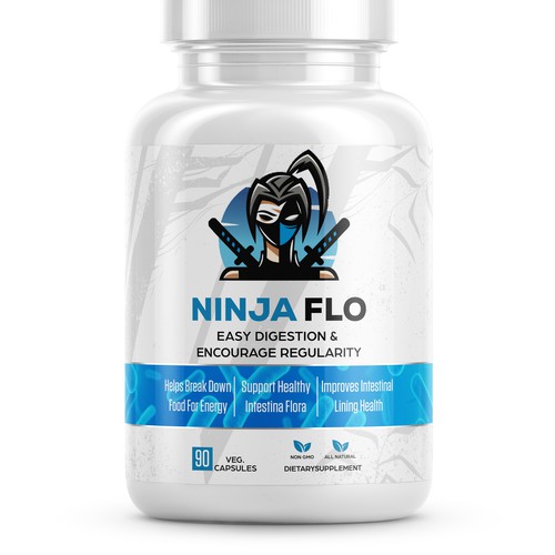 We need a cool supplement label for our supplement NINJAFLO Design by Designer_John