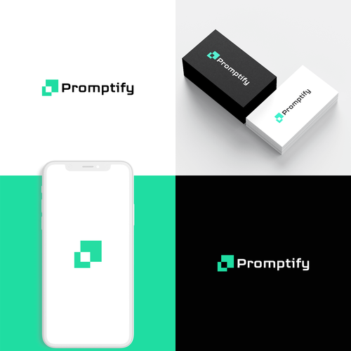 Modern, Simple and Sleek Logo for Promptify.com Design by Less & Better.