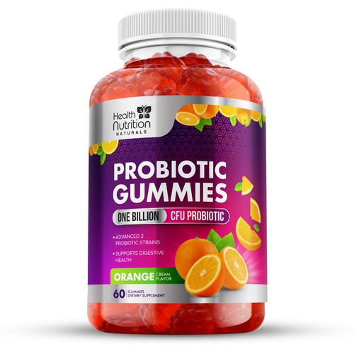 Healthy Probiotic Gummies Label needed for Health Nutrition Design by GayanMH