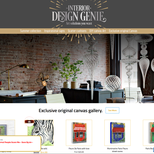 "Design a bang on trend logo for a new internet store marketing Art Canvases & Posters on the net". Design by nanoRivas