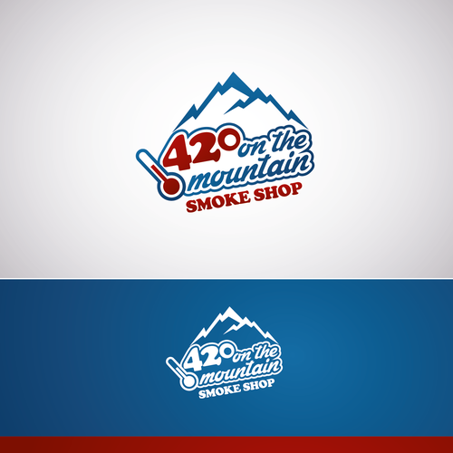 Create logo as the 42° is to look like 420 and then some mountains
and put "on the mountain" under smoke shop
 Design by BURUKDesign©