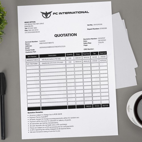 Given logo to be added to quotation to enhance brand appeal Design by Xclusive16