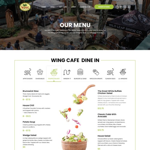 Design A Fresh New Website for The Wing Cafe & Tap House! Design by FixInc