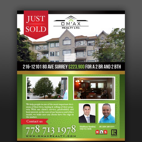 Create a Just Sold Flyer that will bring us lots of new Clients & Sales!!! Design by Priyo