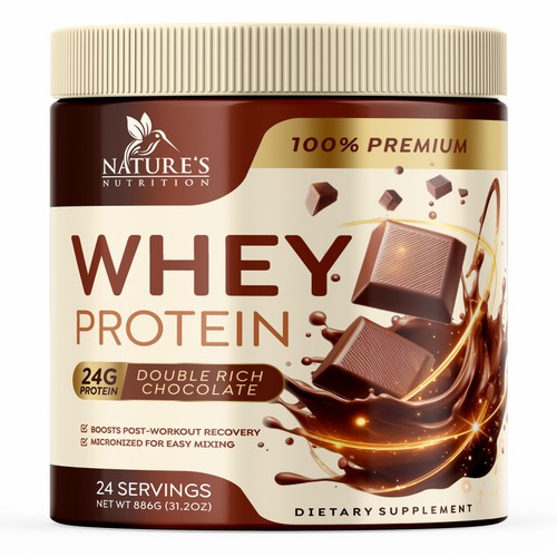 Tasty Whey Protein Chocolate Design Needed for Nature's Nutrition-ontwerp door GenScythe