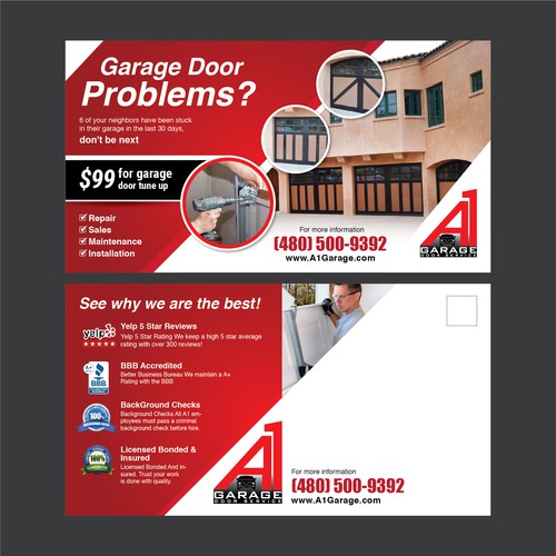 Create a 11 x 6 Garage Door Flyer | Postcard, flyer or print contest