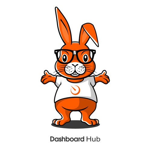 Cute geeky fun rabbit or monster for techies Design by xclusivelogo