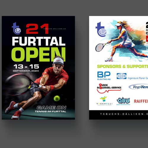 Aces & Action: Cool Flyer for a Tennis Tournament Design by P I X 3 L