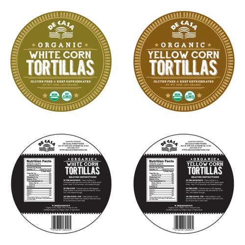 Create a new label for our natural tortillas Diseño de AR Design+Print