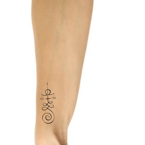 Unalome/Libra Scales Wrist Tattoo Design by RadeM