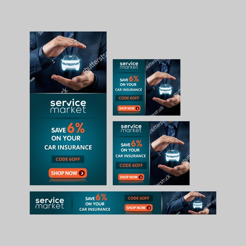 Modern Hip Car Insurance Banner ads Banner ad contest