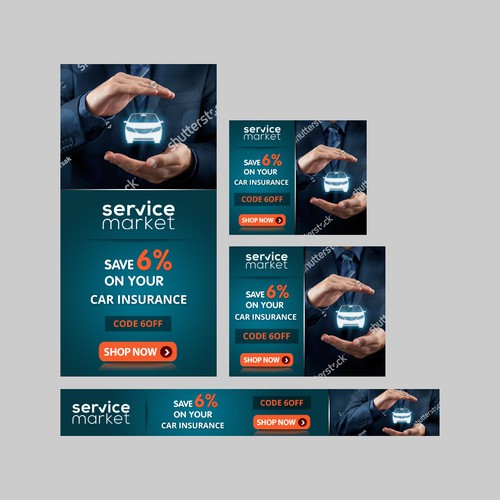 Modern Hip Car Insurance Banner ads Banner ad contest