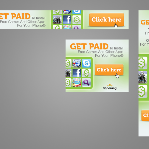 Banner Ads For A New Service That Pays Users To Install Apps Diseño de moovjah