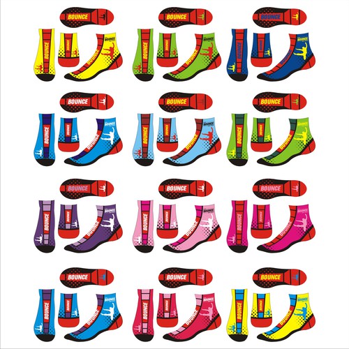Funky trampoline park grip socks, Clothing or apparel contest