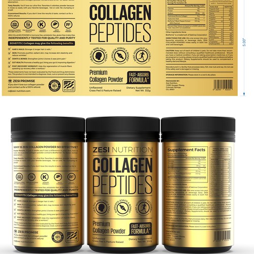 Design an attention grabbing, modern label for our collagen supplement Design by Imee008