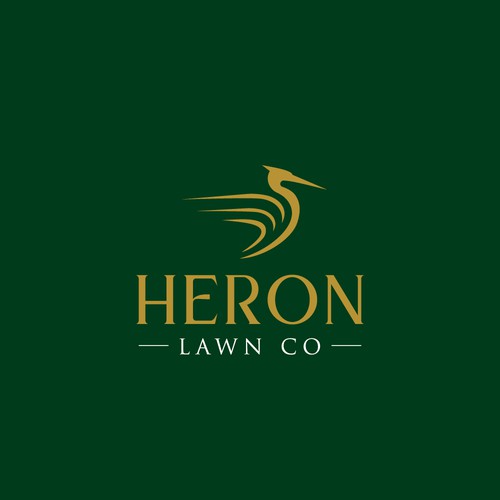 Modern Lawn Care Business with Heron Design by Rocket_Racoon