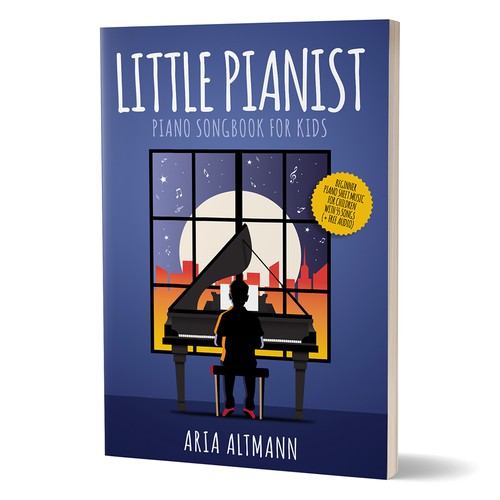 Colourful children's book cover for a piano music book Design by kostis Pavlou