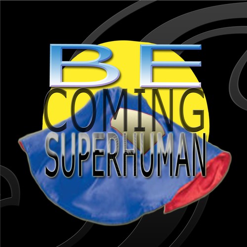 "Becoming Superhuman" Book Cover Diseño de eXuberant01