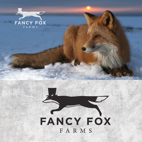 The fancy fox who runs around our farm wants to be our new logo! デザイン by Saber Design
