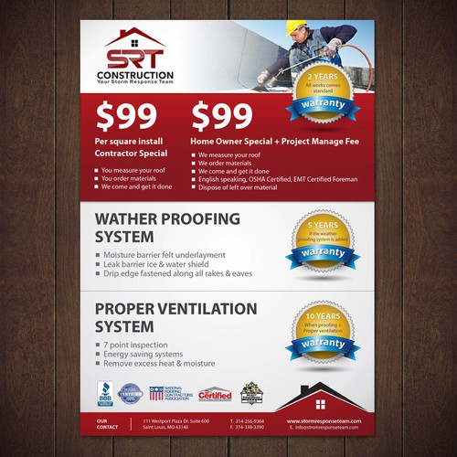 Roofing And Building Flyer Roofing Flyer Flyer Template