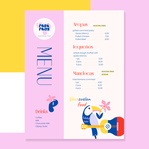 Designs | PASAPALOS MENU | Menu contest