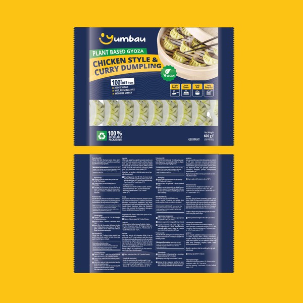 Diseño de indrikkris titulado "Yumbau Plant Base Gyoza Packaging Design "