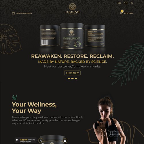 Designs | High-end, luxury supplements brand website | Web page design ...