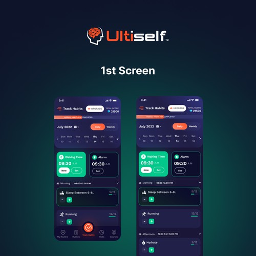 Main Screen for the #1 Self Improvement App int he World Design by FuturisticBug