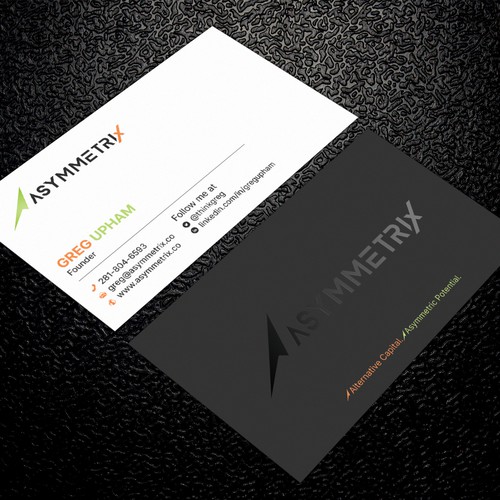 Design a cool, edgey but sophisticated business card for an alternative investment firm. Design von ™SF_Design™