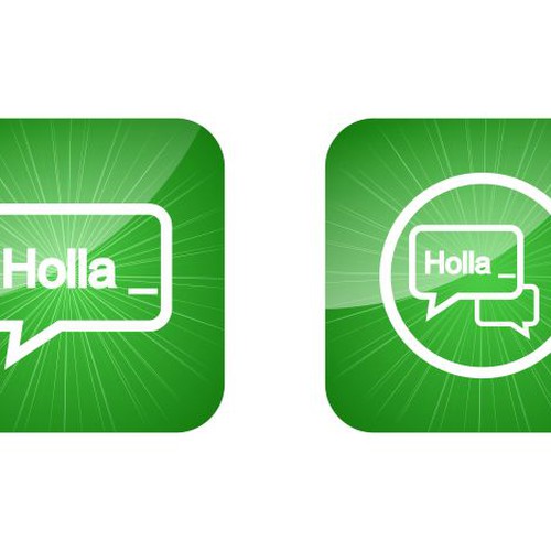 Create the next icon or button design for Holla Réalisé par Sanqa