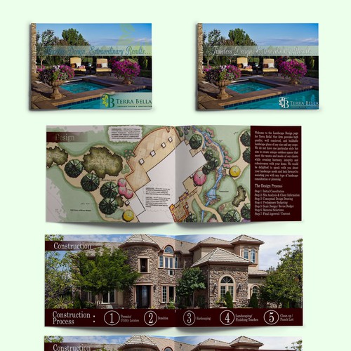 Create an upscale brochure for Terra Bella Landscape Architecture Design by Pocahontas