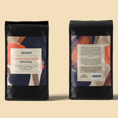 Cascara tea label Design by aran&xa